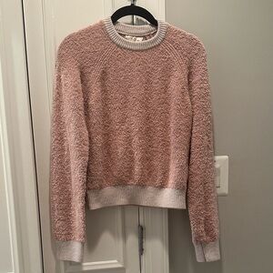 rag & bone Pink and Cream Crew Neck Sweater